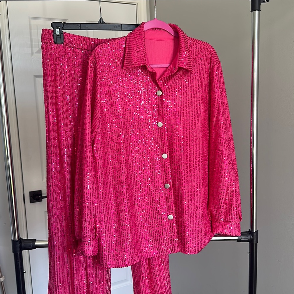 Eta Tour Outfit - Taylor Swift Hot Pink Sequin